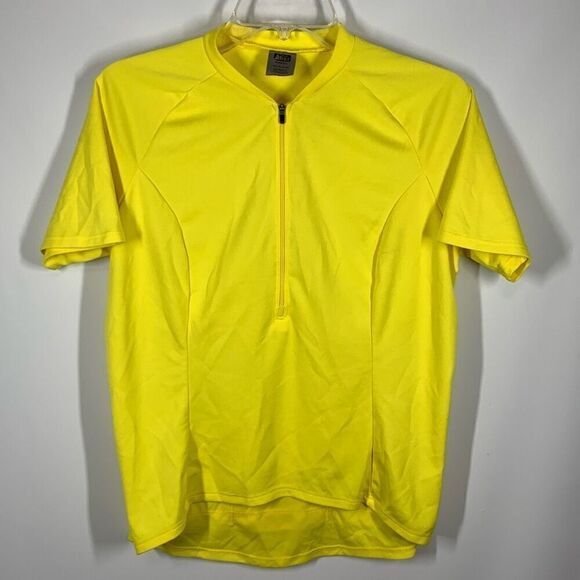 Rei Women's Short Sleeve Back Pockets Half Zip Cycling Shirt Yellow Size Large - Picture 1 of 7